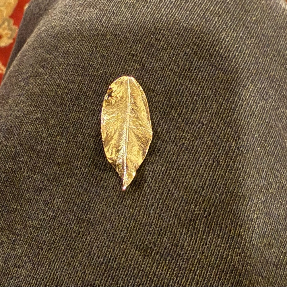 Trifari Silver Tone Leaf Pendant Vintage
